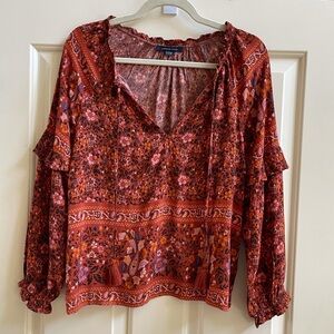 American Eagle boho peasant top